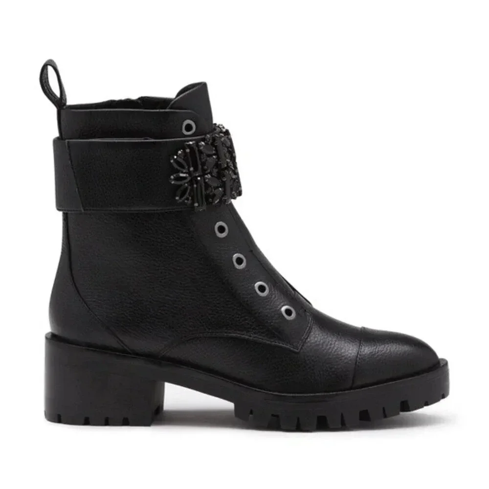 NEW, Karl Lagerfeld Paris, Pippa‎ Lace Up Boot, Black